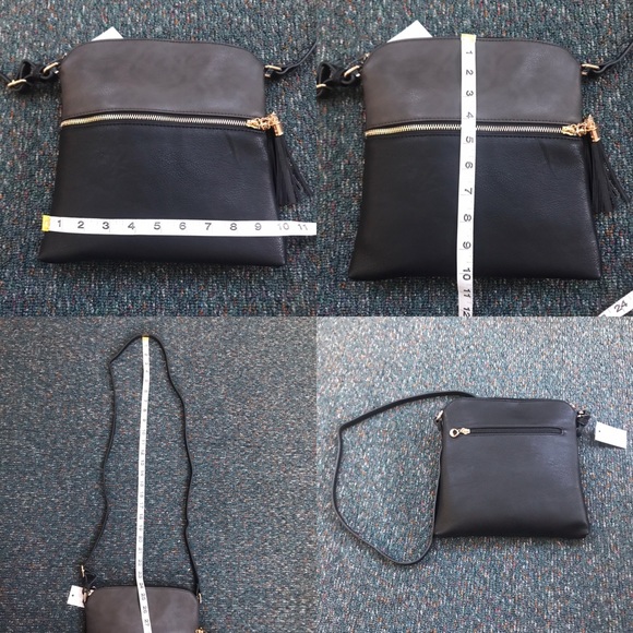 NWT Vegan Leather Color Blocked Crossbody Purse - Picture 4 of 7